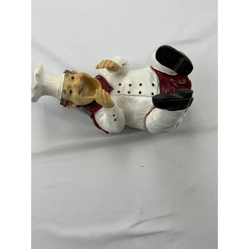 Unbranded‎ Chef Wine Bottle Holder Figurine White Red Resin Decor